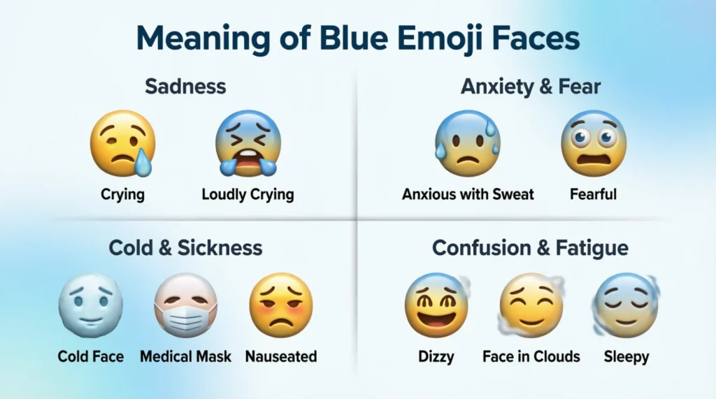 What do blue emoji faces mean