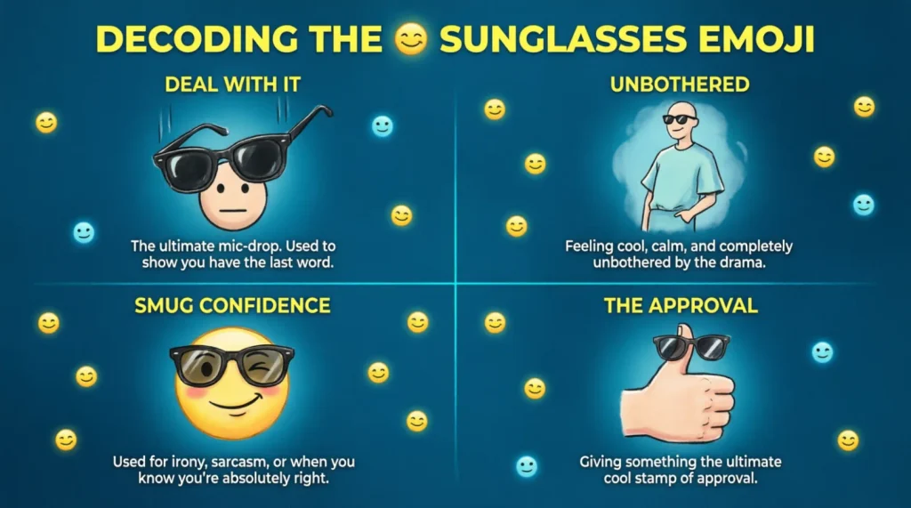 What do sunglass emoji memes mean