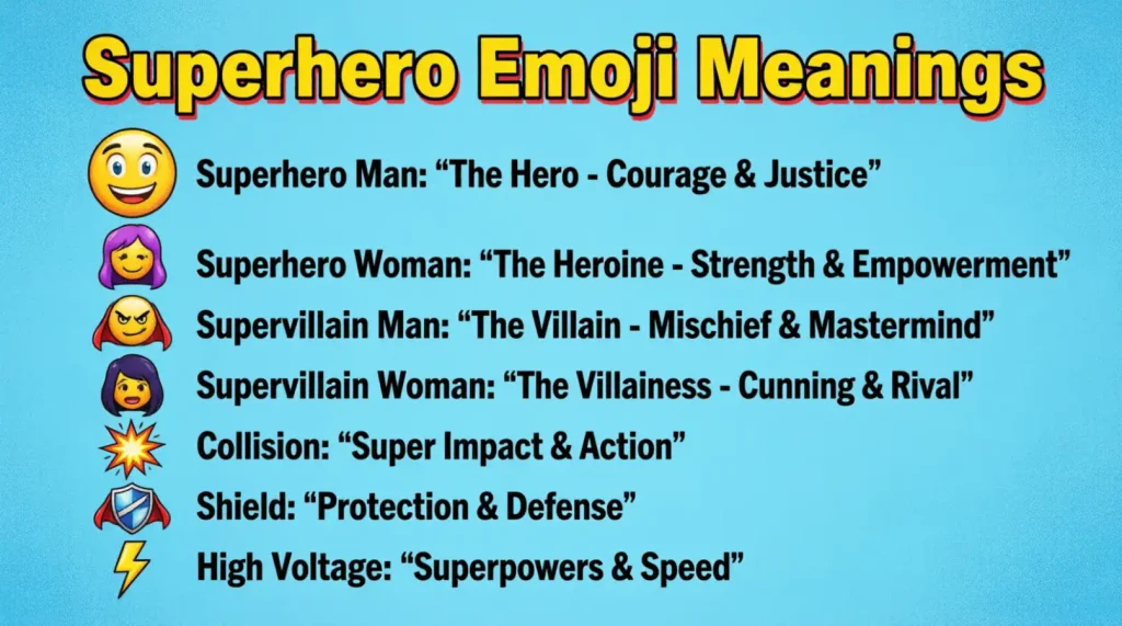 What do super hero emoji mean