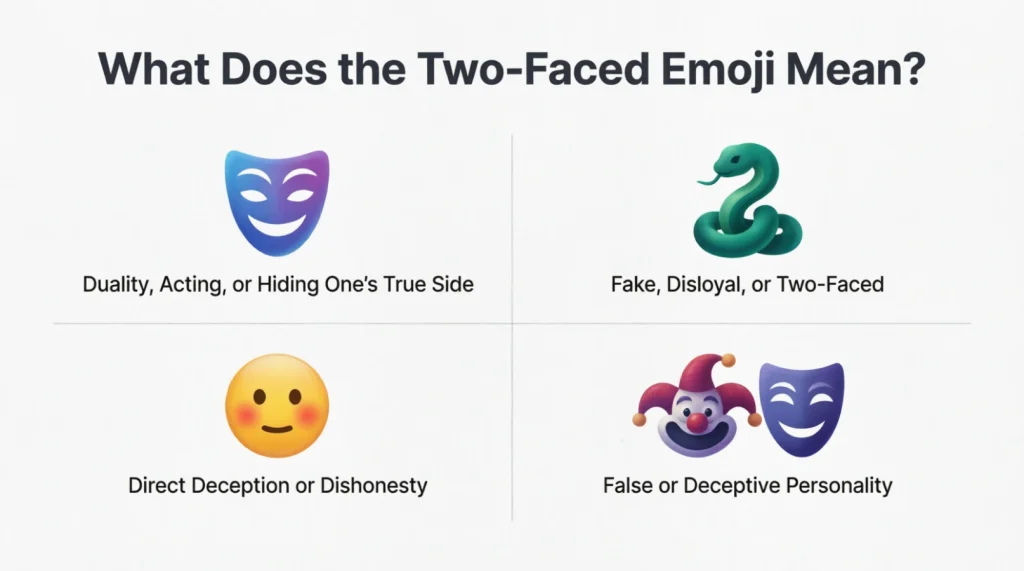 What do 2 faced emoji mean