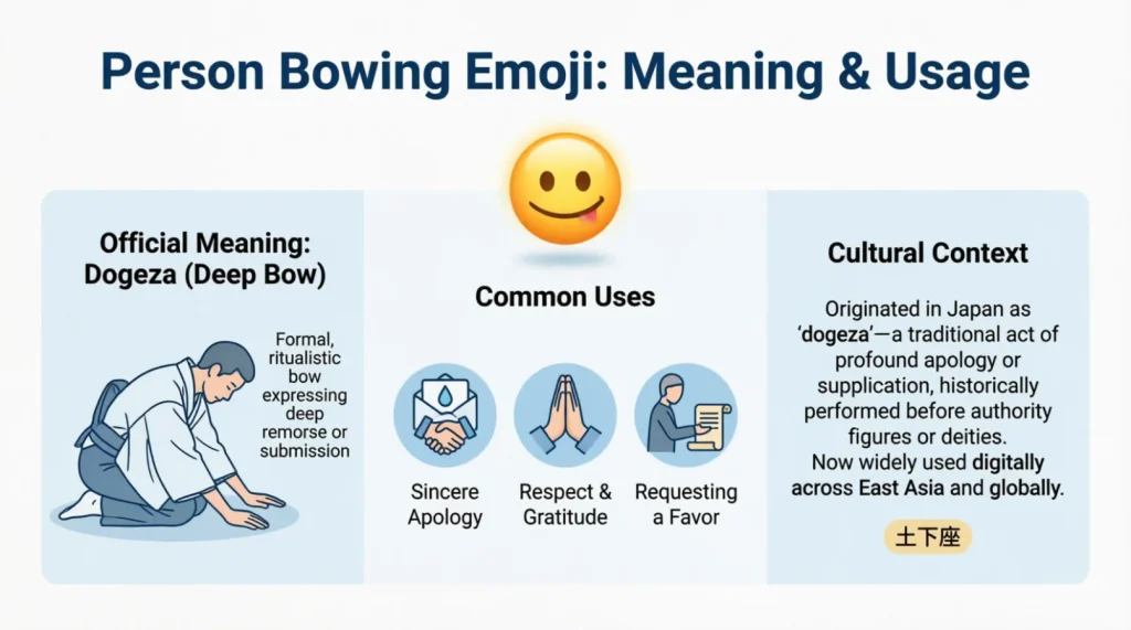 What do bending over emoji mean