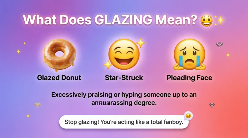 What do glazing emoji mean